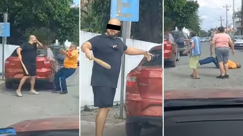 (VIDEO) Sujeto golpea con un bate a anciano en Tamaulipas; reportan grave a la víctima