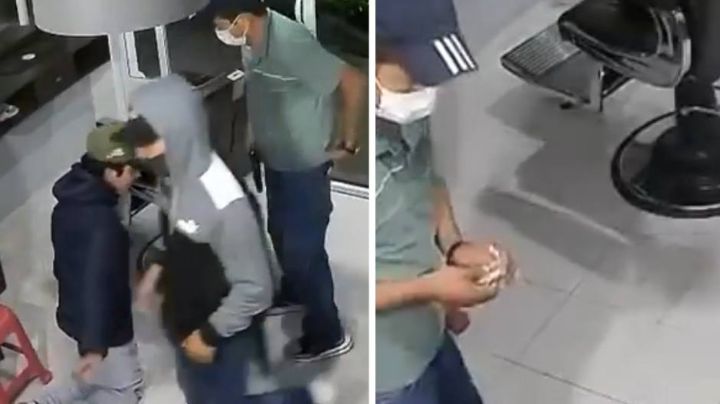 Captan en VIDEO violento asalto en una barbería de Puebla; víctima sufre crisis nerviosa