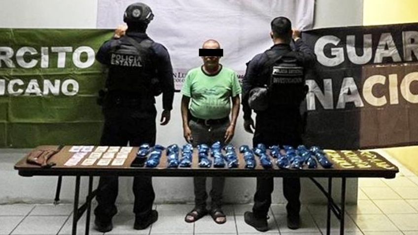 Felipe ocultaba 80 envoltorios de crystal y marihuana; fue detenido al norte de Sonora