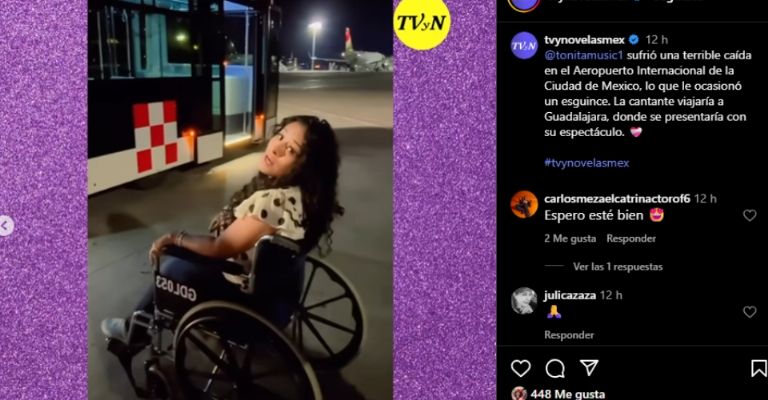 Toñita se accidenta en aeropuerto y sale en sillas de ruedas