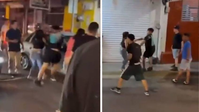 Captan en VIDEO riña campal entre vendedores de la Plaza de la Tecnología en Monterrey