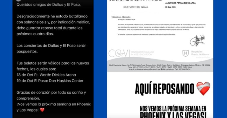 Alejandro Fernández anuncia qué cancela show por terrible enfermedad