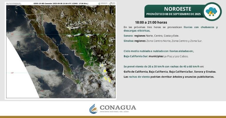 Lluvias para hoy en la noche