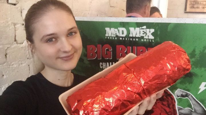 (VIDEO) Nela Zisser, la exreina de belleza que acaba con un burrito en dos minutos