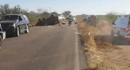 Volcadura en la Costa de Hermosillo deja saldo de un fallecido y dos heridos