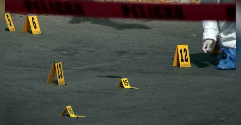 Casquillos percutidos en la zona