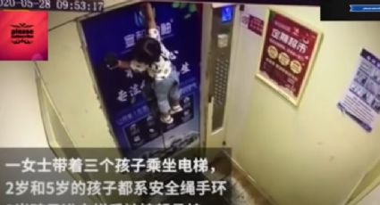 VIDEO: El aterrador momento en que una niña casi es aplastada por un elevador