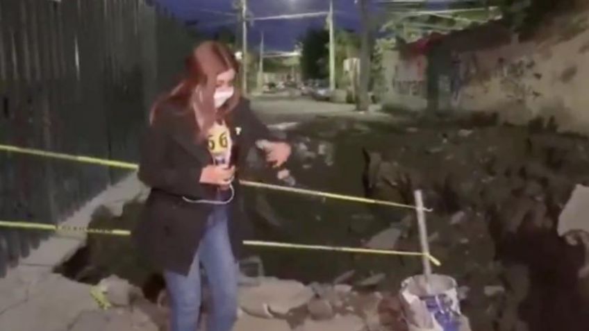 VIDEO: Camarógrafo de Telediario cae a socavón mientras transmitía en vivo en CDMX