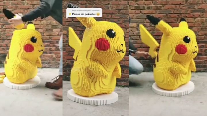 Joven causa furor en TikTok al construir 'Pikachu' de tamaño real con legos