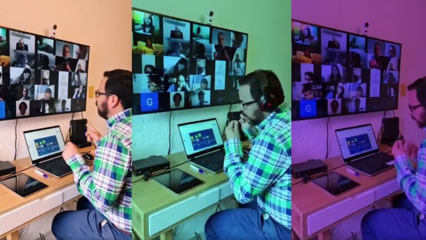 Maestro da clases en línea al bailar y pasar lista al ritmo de 'El Paso del Gigante'