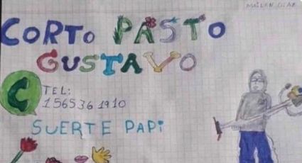 Niña dibuja el CV de su papá y le desea suerte para encontrar trabajo