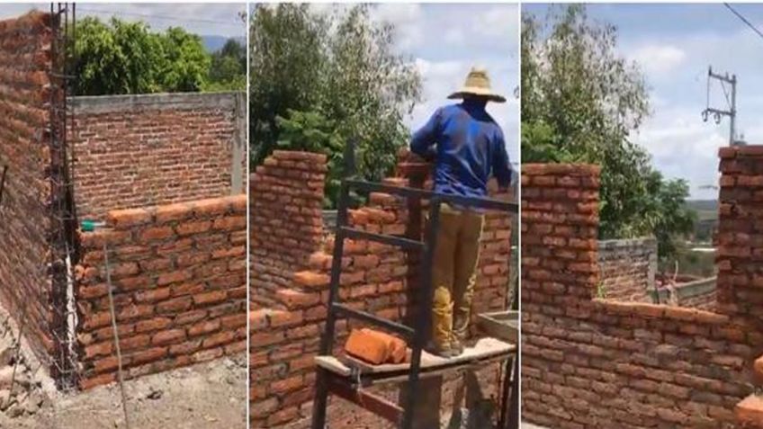 Albañiles construyen una casa sin puerta y su reacción al darse cuenta se hace viral