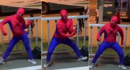 VIDEO: 'Spider-Man' baila 'Bichota' en una avenida y se hace viral en redes sociales