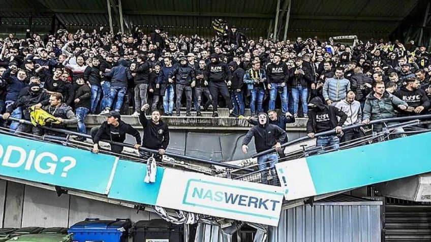 VIDEO: ¡De miedo! Gradas de estadio en Holanda se desploman mientras aficionados festejaban