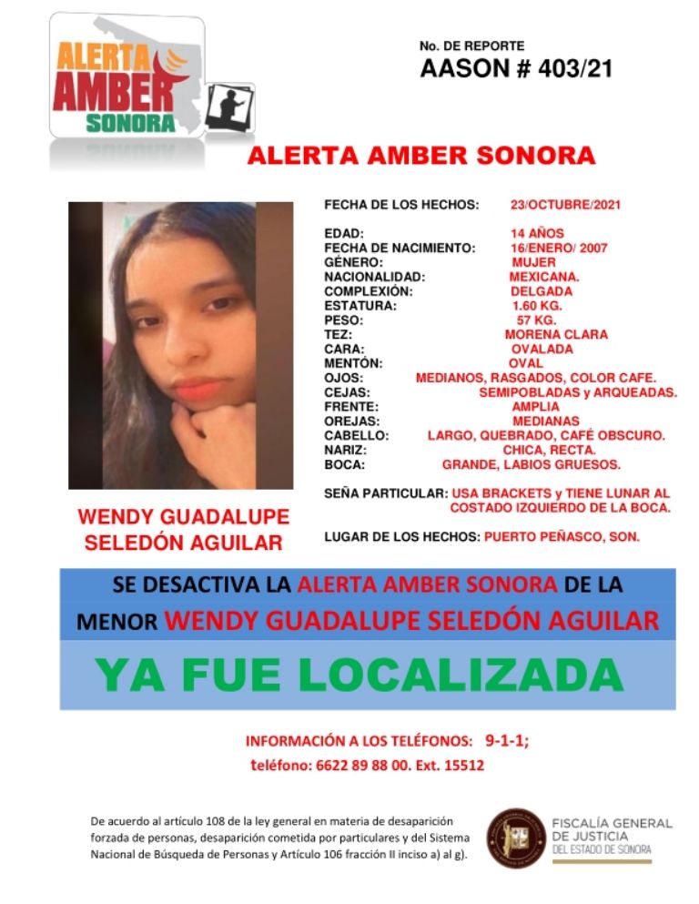 La ficha de localización de Wendy