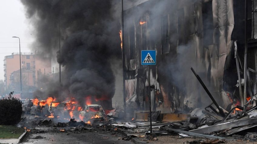 VIDEO muestra fatídica colisión de avión con edificio en Milán; hay 8 víctimas mortales