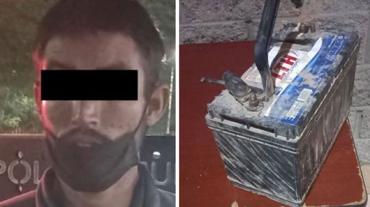 Hermosillo: Robo quedó captado en video; policía lo atrapa con batería de tracto camión