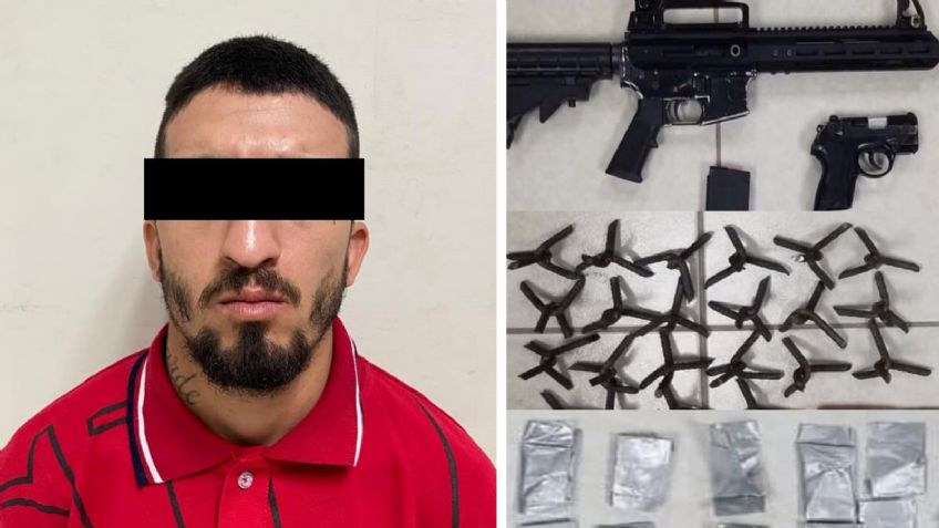 SLRC: Operativo coordinado intercepta a hombre con varias armas, droga y poncha llantas