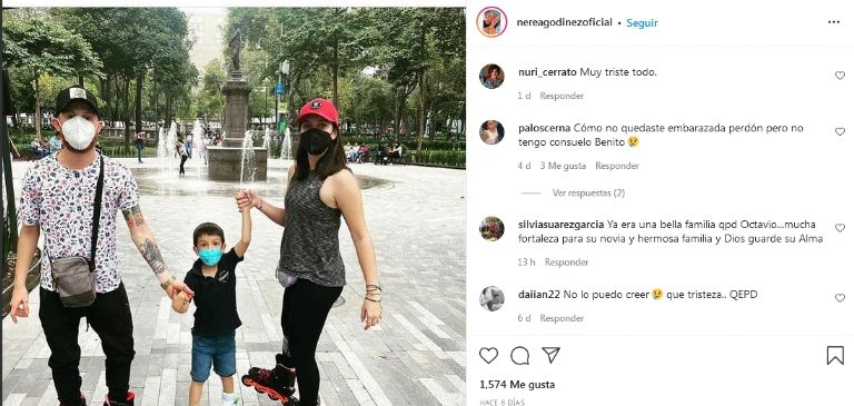 Octavio Ocaña con Nerea Godínez y su hijo