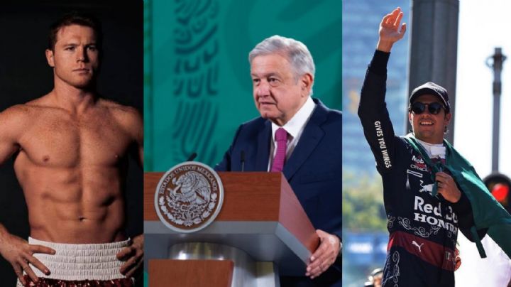 AMLO celebra el triunfo de 'Canelo' Álvarez y podio de 'Checo' Pérez en GP de México