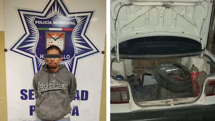 Hermosillo: Atrapan al "Calucha" tomando cosas de un vehículo en la colonia 4 Olivos