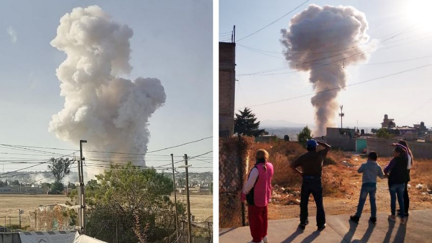VIDEO: Se registra fuerte explosión de taller clandestino de pirotecnia en Estado de México