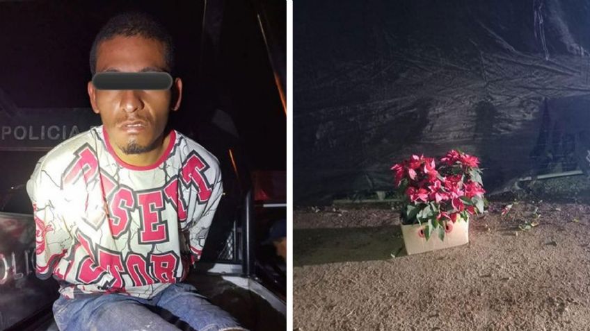 Quiso llevarse flores de nochebuena de un vivero en Hermosillo, pero es atrapado