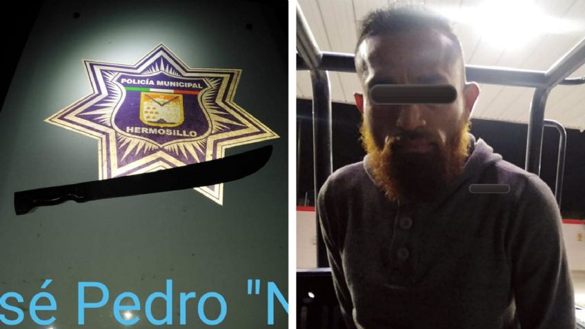 Arrestan a ladrón armado en patio de vivienda de Hermosillo; fue sorprendido por el dueño