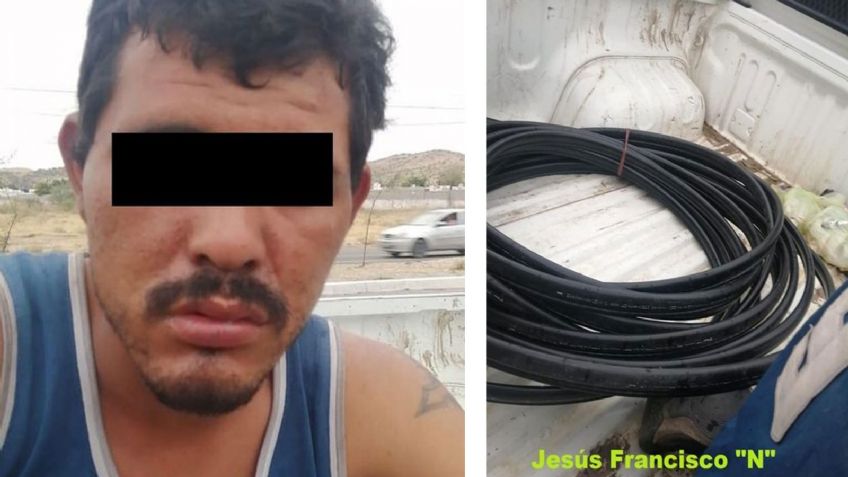 Jesús Francisco 'N' es arrestado por cortar cables de compañía teléfonica en Hermosillo