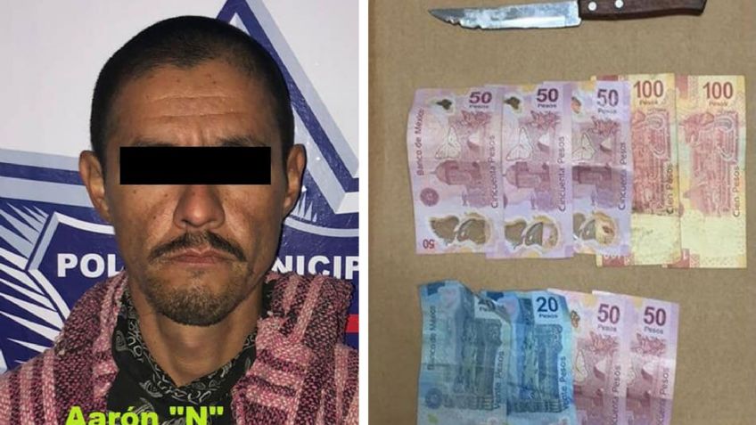 Empleada de comercio en Hermosillo sigue a delincuente que la asaltó; agentes logran detenerlo