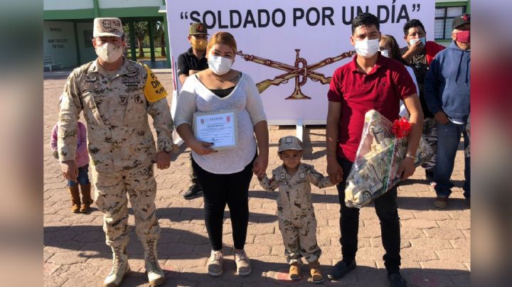 Ciudad Obregón: Gregorio Eduardo cumple su sueño de ser soldado por un día