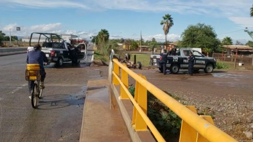 Movilización en Cajeme: Persecución termina en volcadura; reportan una persona herida