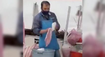 VIDEO: Exhiben a vendedores ambulantes de comida "al reciclar" desechables de la basura