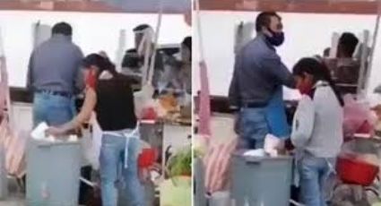 (VIDEO) Edomex: En plena pandemia, taquero saca platos de la basura para reutilizarlos