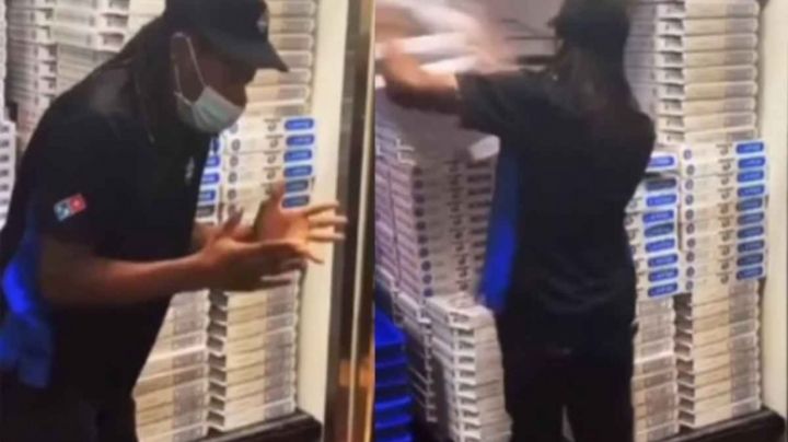 VIDEO: Furioso empleado de Domino's explota tras repartir bajo la lluvia; no recibió propina