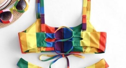Dile hola al calor de la Semana Santa 2021 con estos trajes de baño de arcoíris