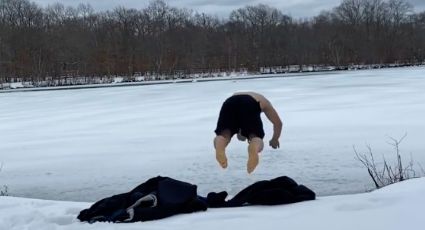 VIDEO: Luchador de la UFC brinca a un lago congelado y resulta con lesiones en la cabeza