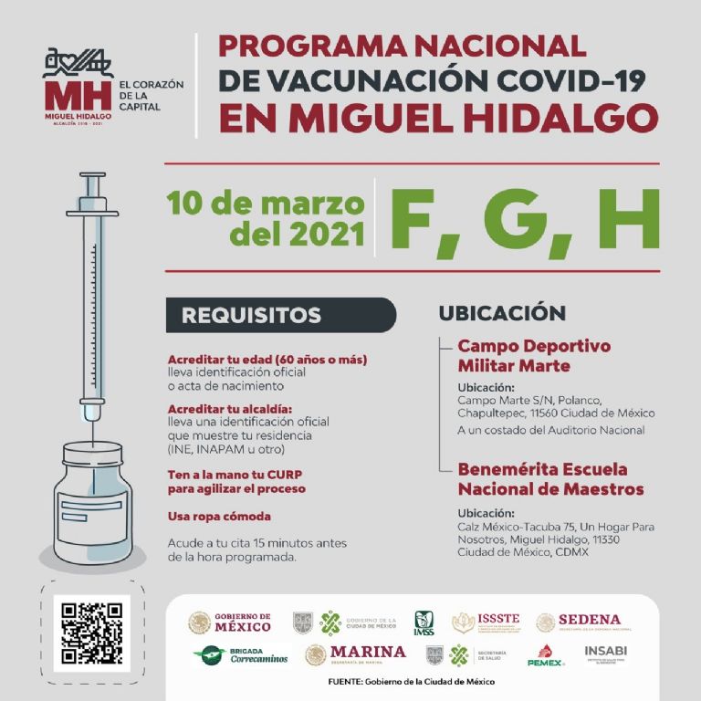 Programa Nacional de Vacunación en la alcaldía Miguel Hidalgo.