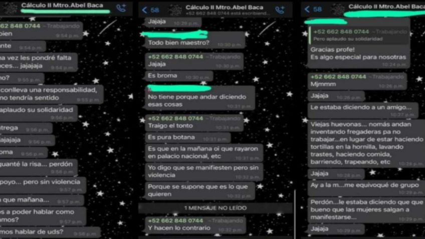 "Viejas huev...": Así se burla maestro de la Unison del 'Día sin Mujeres'