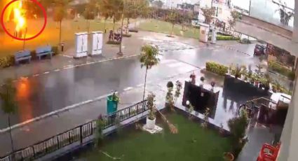 FUERTE VIDEO: Trueno le cae encima a cuatro jardineros; uno perdió la vida