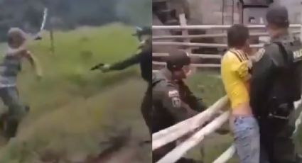 VIDEO: Se desata fuerte enfrentamiento; campesino ataca con machete a un policía