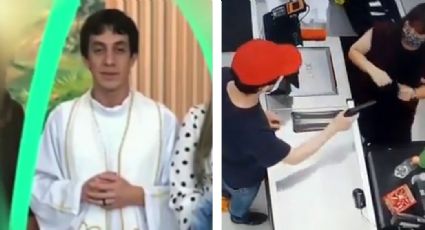 ¡Ver para creer! Sacerdote asalta tres tiendas con arma de juguete y lo captan en VIDEO