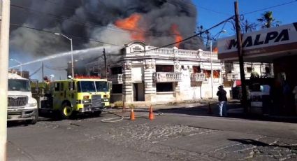 Impresionante incendio se registra en pleno centro del Puerto de Guaymas