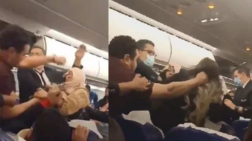 FOTOS: Agresivo pasajero le jala el cabello y da un puñetazo a mujer en pleno vuelo
