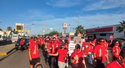 Empleados de salud Cajeme marchan para concientizar sobre la donación altruista de sangre