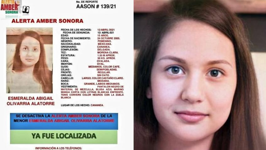 Fiscalía desactiva Alerta Amber por desaparición de Esmeralda Abigail en Sonora; la hallaron viva