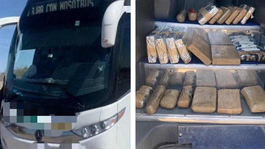 Sonora: Descubren 98 mil pastillas de fentanilo y 8 kilos de heroína en autobús de pasajeros