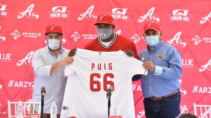 Yasiel Puig es presentado oficialmente como parte de El Águila de Veracruz
