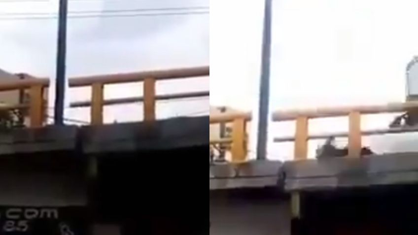 VIDEO: Reportan puente fracturado y a punto de colapsar; es falso, no hay riesgo