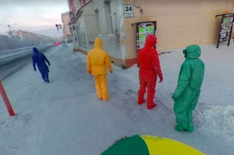 Teletubbies en Rusia captados con Google Maps